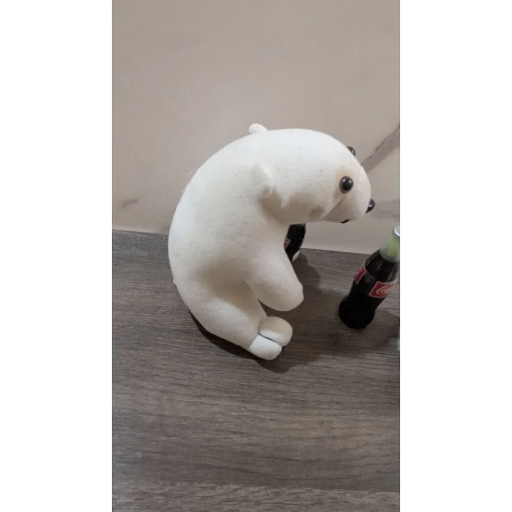 Coca-Cola Polar Bear Plush Set With Santa Hat & Bottle‎ Collectible 1993 Vintage